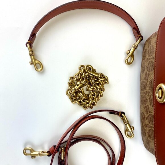 Coach 89089 Signature Canvas Cassie Crossbody 19 in Tan Rust - Picture 6 of 13